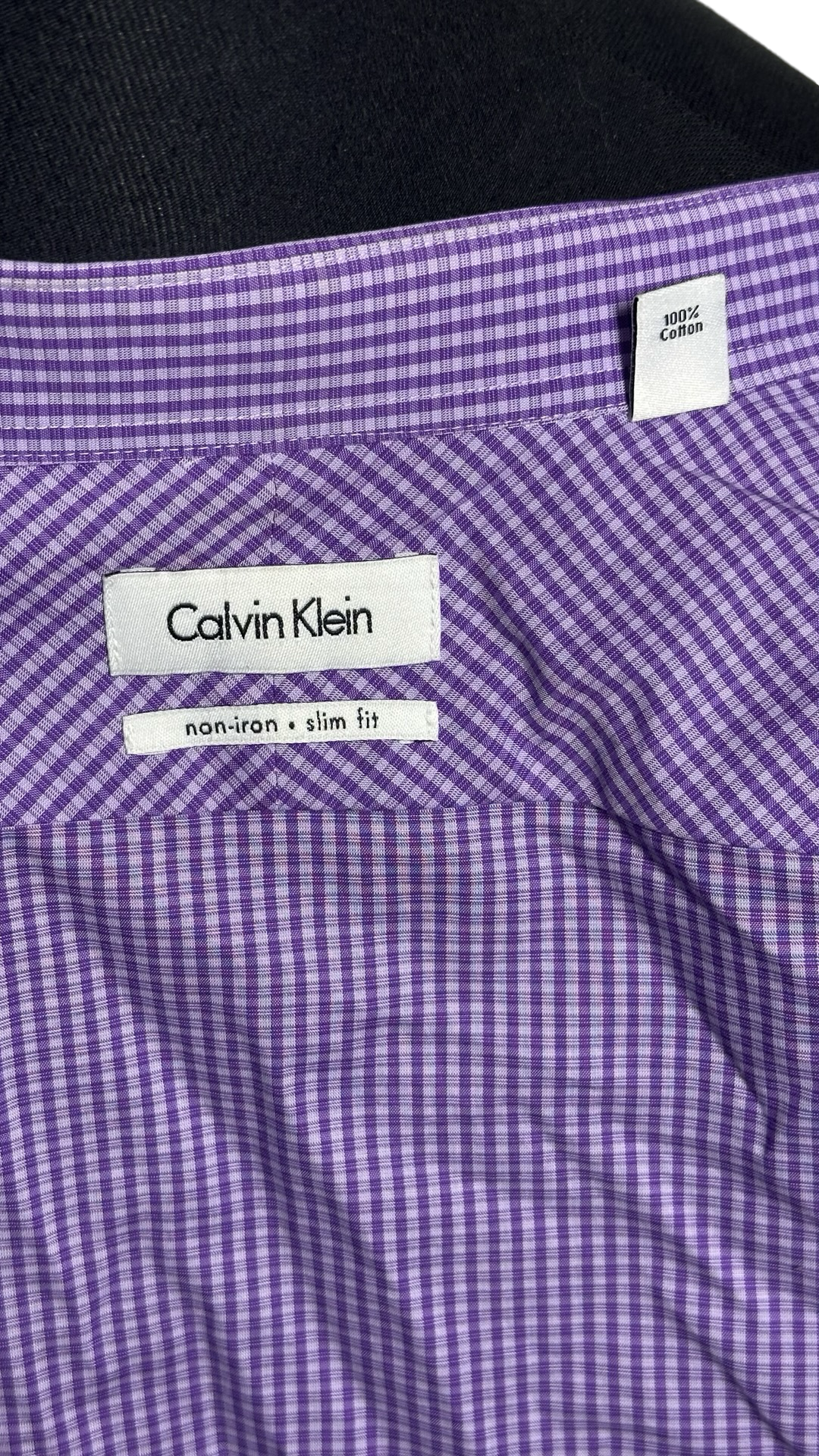 Calvin Klein Mens checkered Shirt light purple