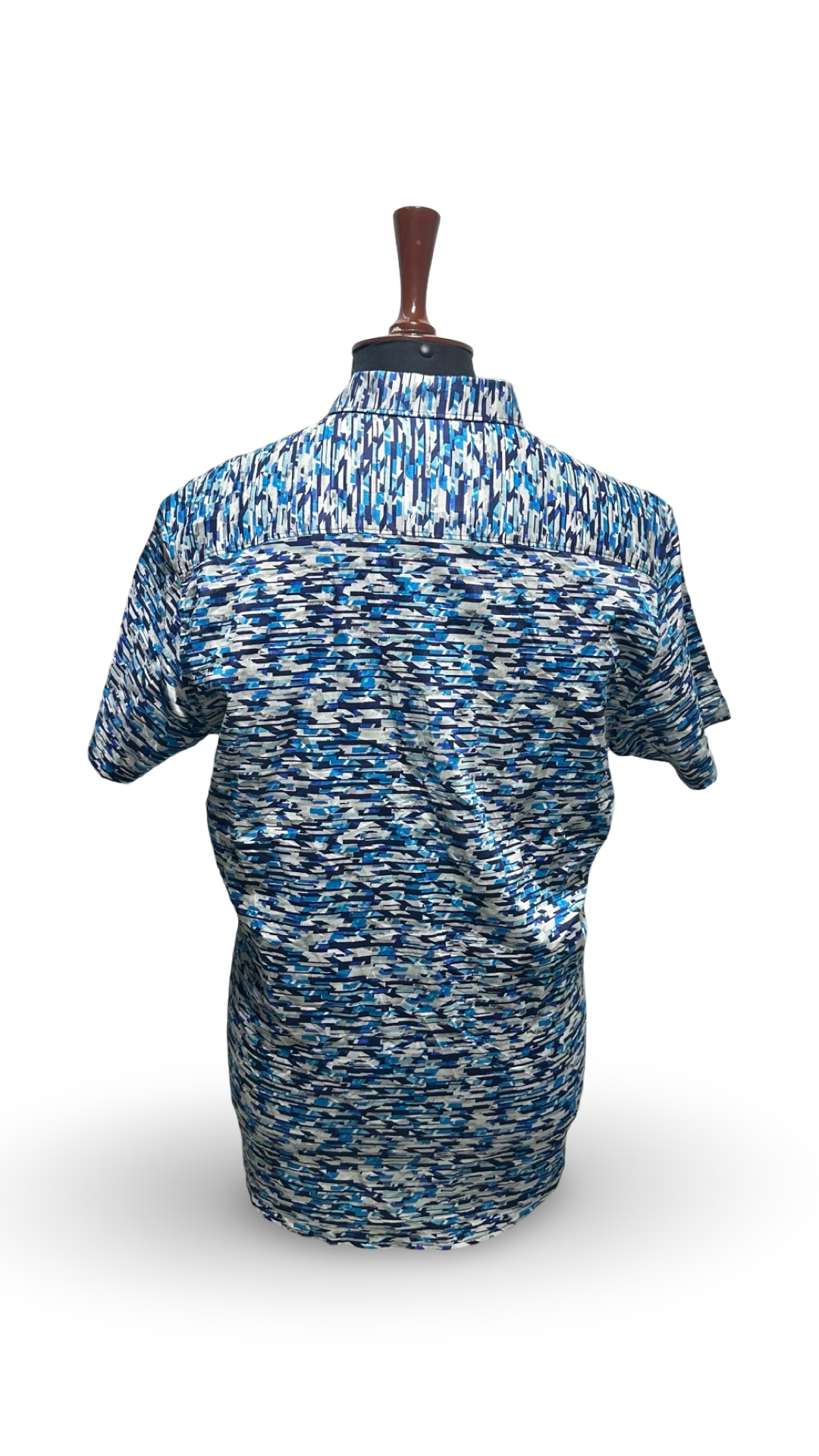 Calvin Klein Mens Pixelated Button Up Shirt, Blue, large