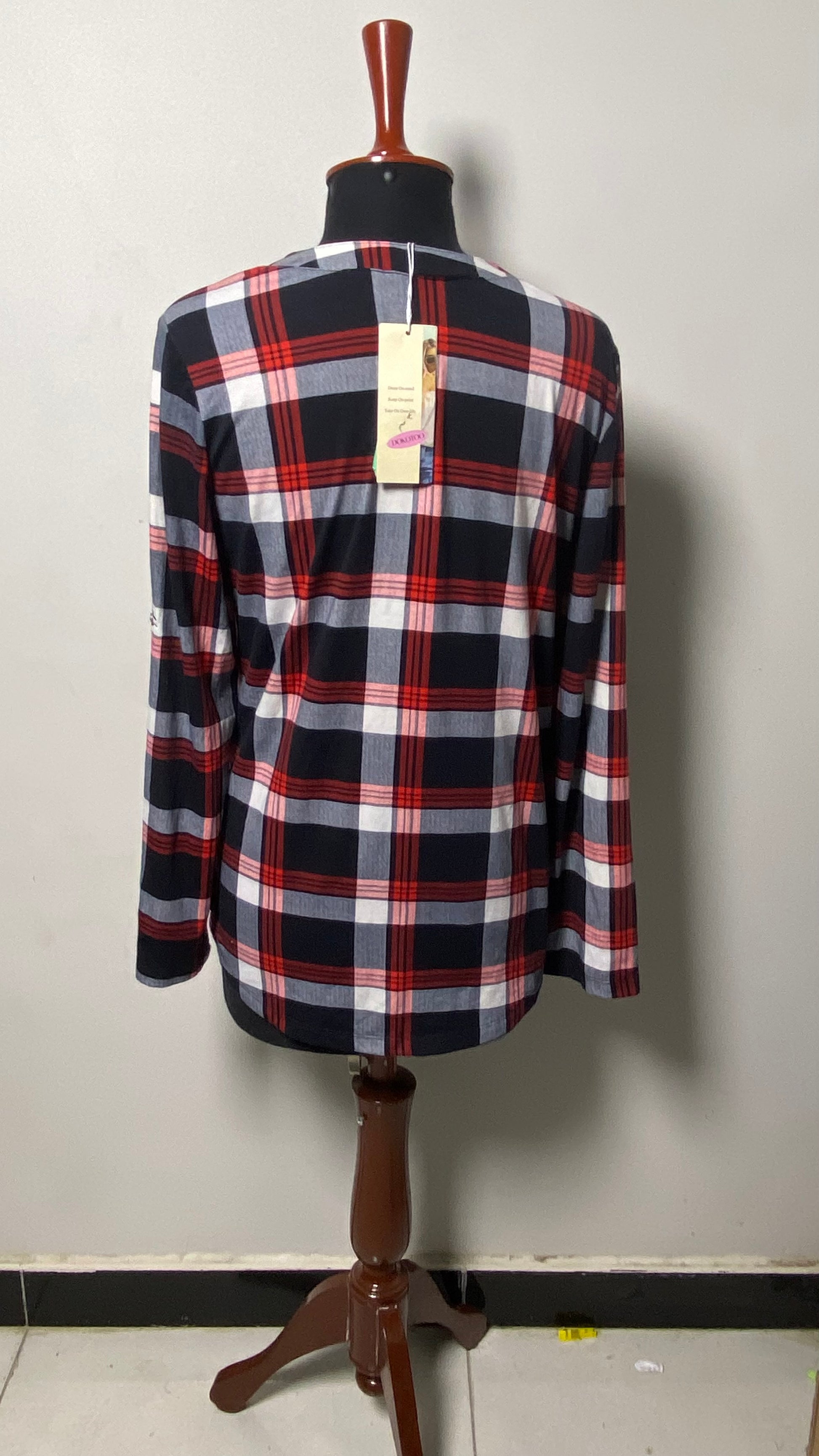 DOKOTOO WOMENS CHECKERED TOP