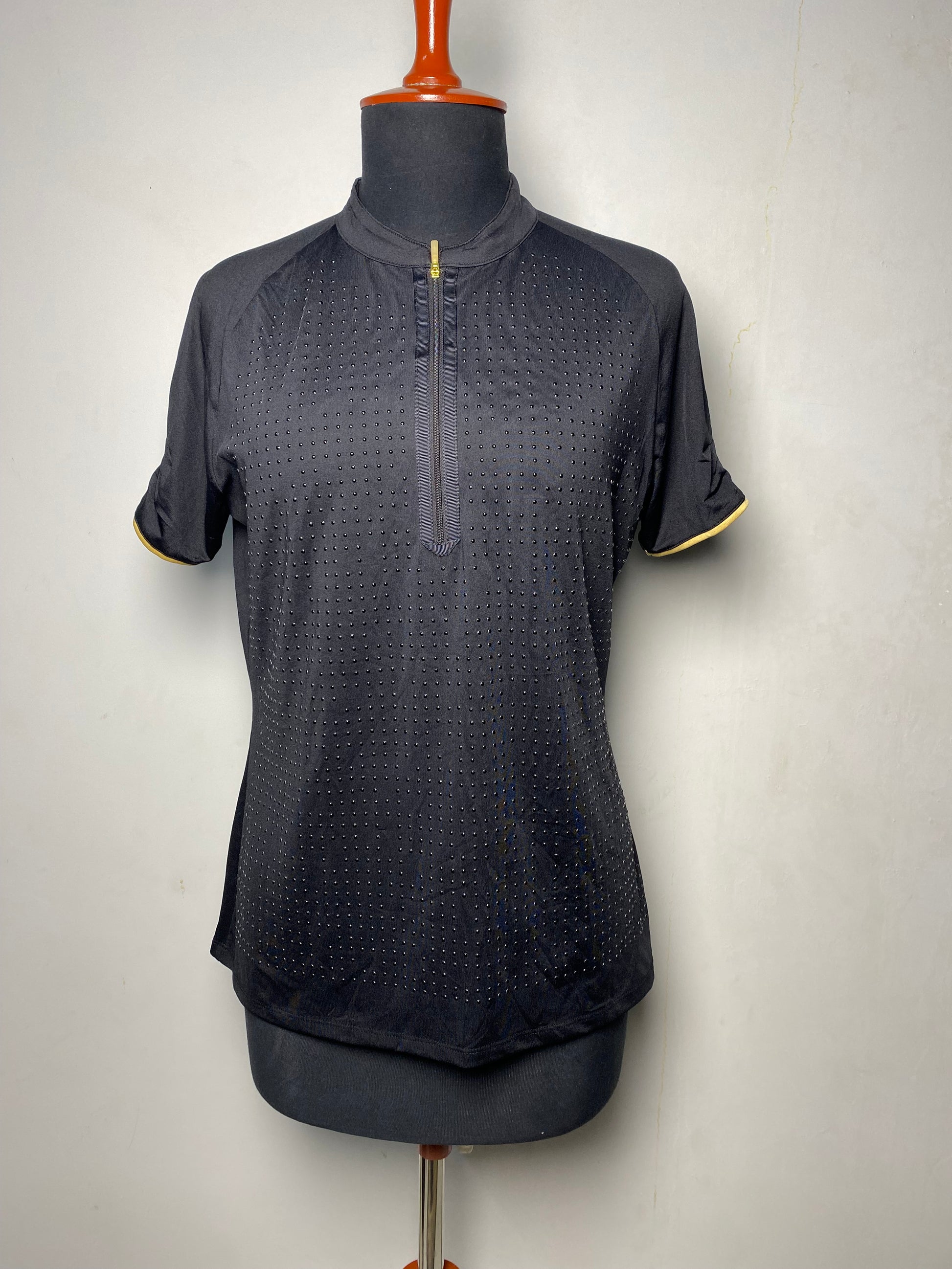 Nancy Lopez Polo Gold Black Polka Dot