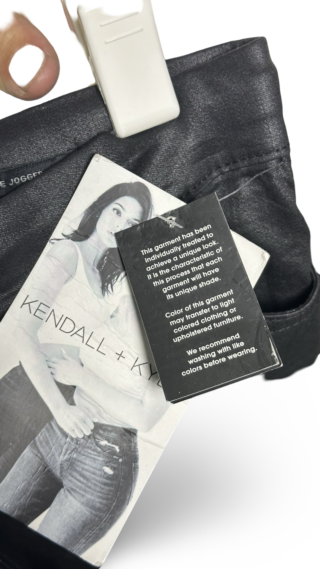 Kendall + Kylie The Jogger Coated Black Jeans Size XS Gathered Bottom