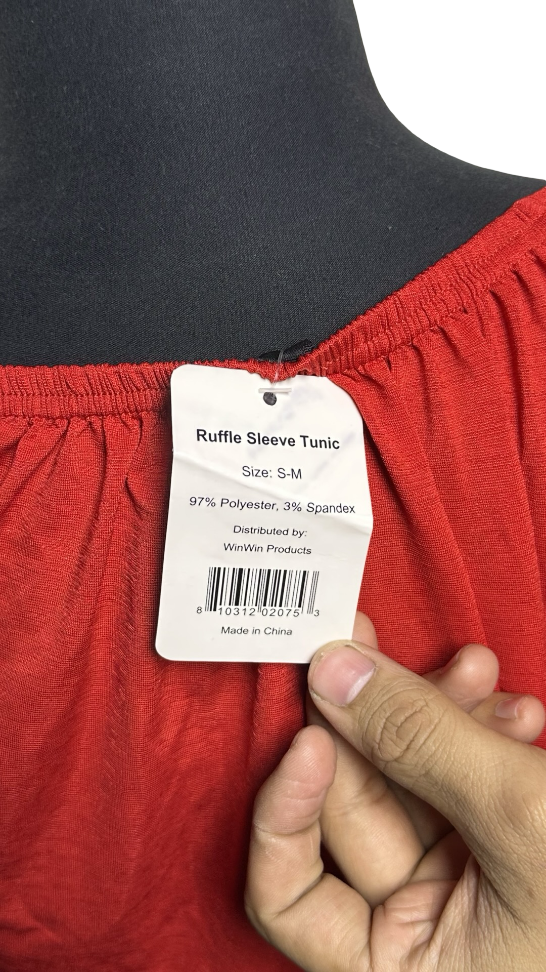 WIN WIN WOMENS RED BLOUSE NEW WITH TAGS
