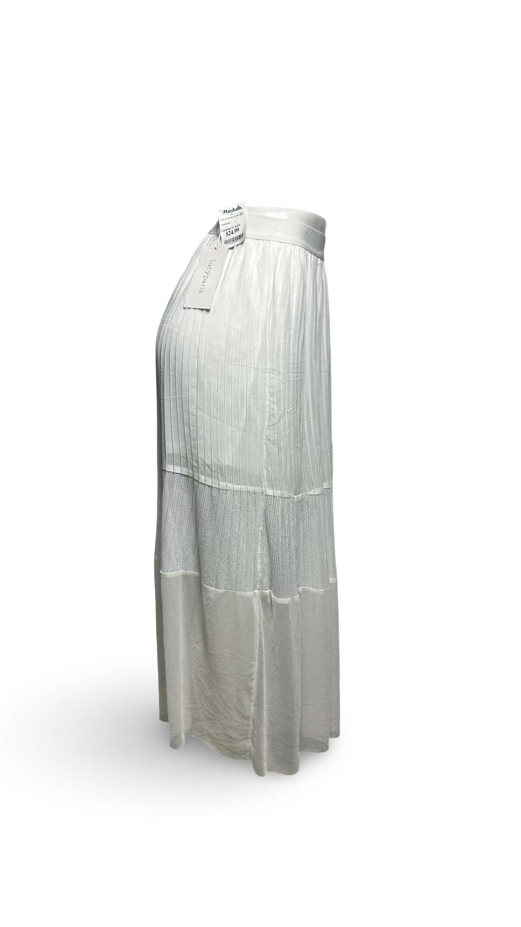 LUCKY PARIS WOMENS MAXI SKIRT WHITE
