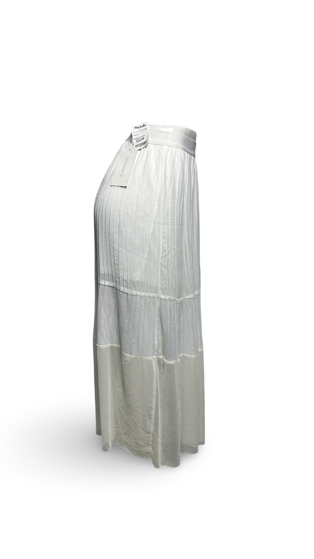 LUCKY PARIS WOMENS MAXI SKIRT WHITE
