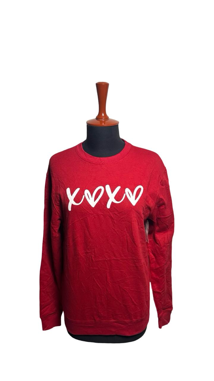 BASIC APPAREL CO XOXO PRINTED RED SWEATSHIRT FOR MENS