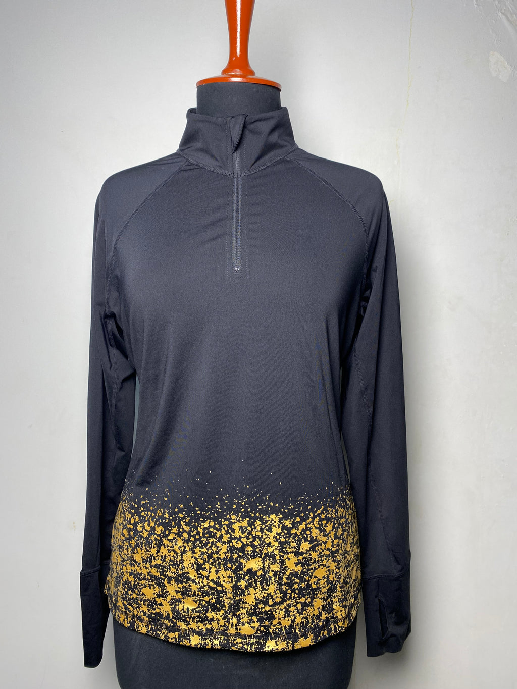IDEOLOGY GOLD AND BLACK LONG SLEEVE PULLOVER