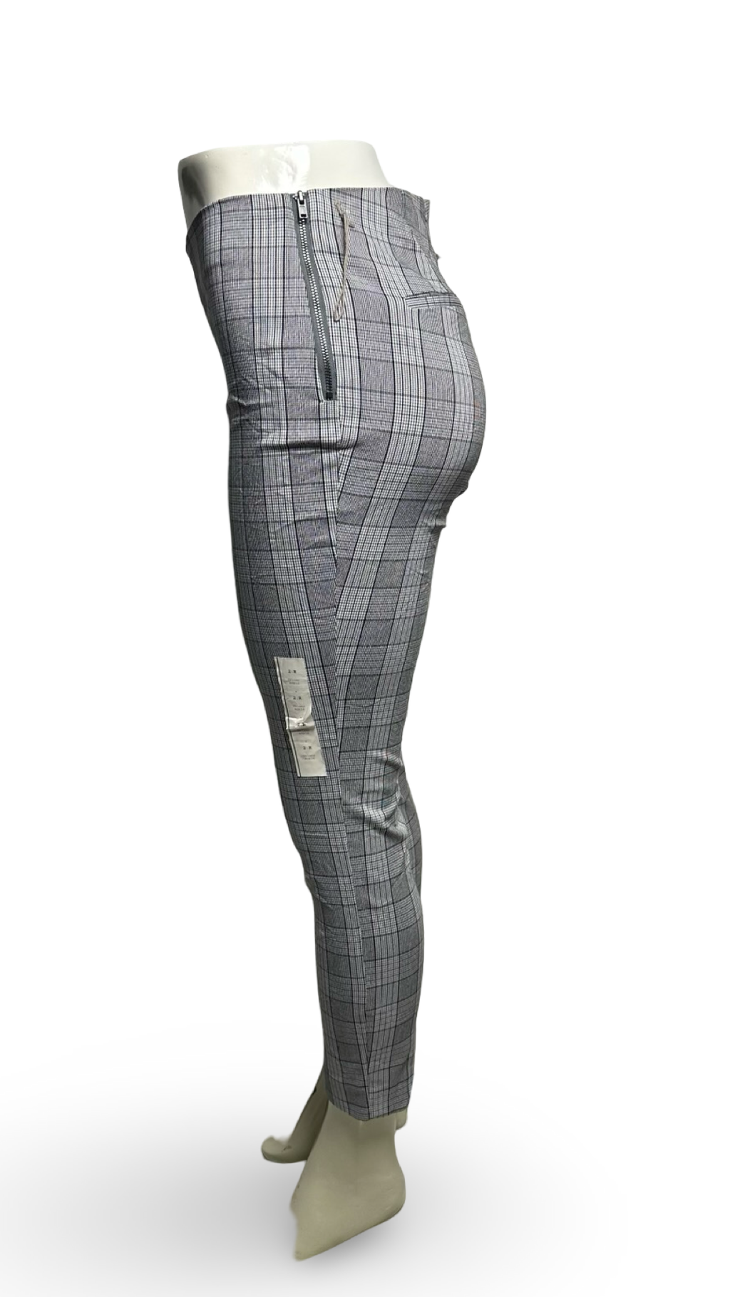 High-Rise Skinny Ankle Pants - A New Day Gray Plaid Women's Size 2R stretch