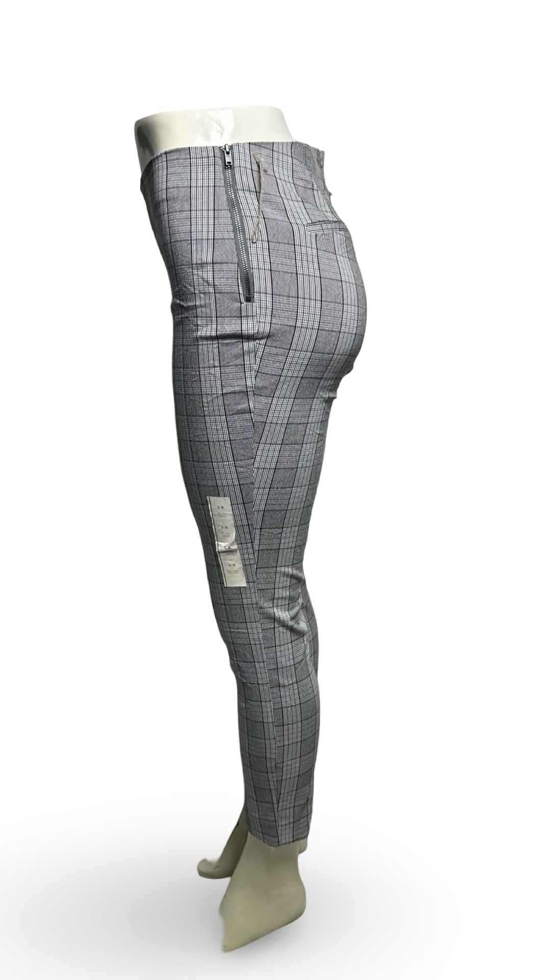 High-Rise Skinny Ankle Pants - A New Day Gray Plaid Women's Size 2R stretch