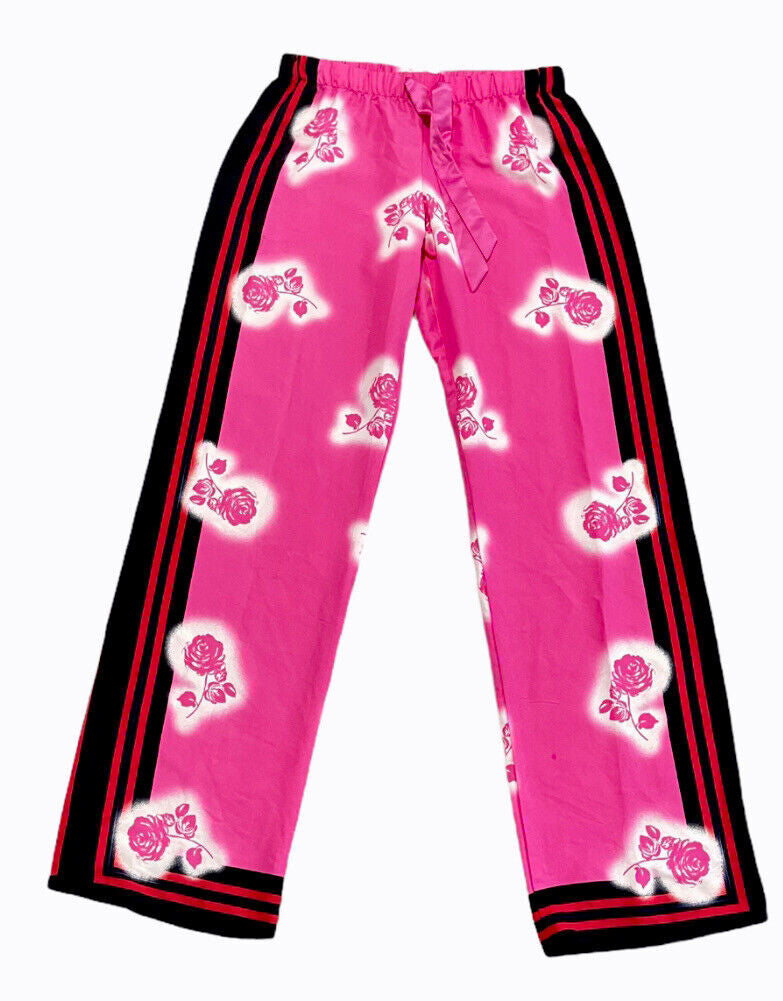 Victoria's Secret Satin Pajama Lounge Pink Rose PJ Sleep Pants Size XSmall