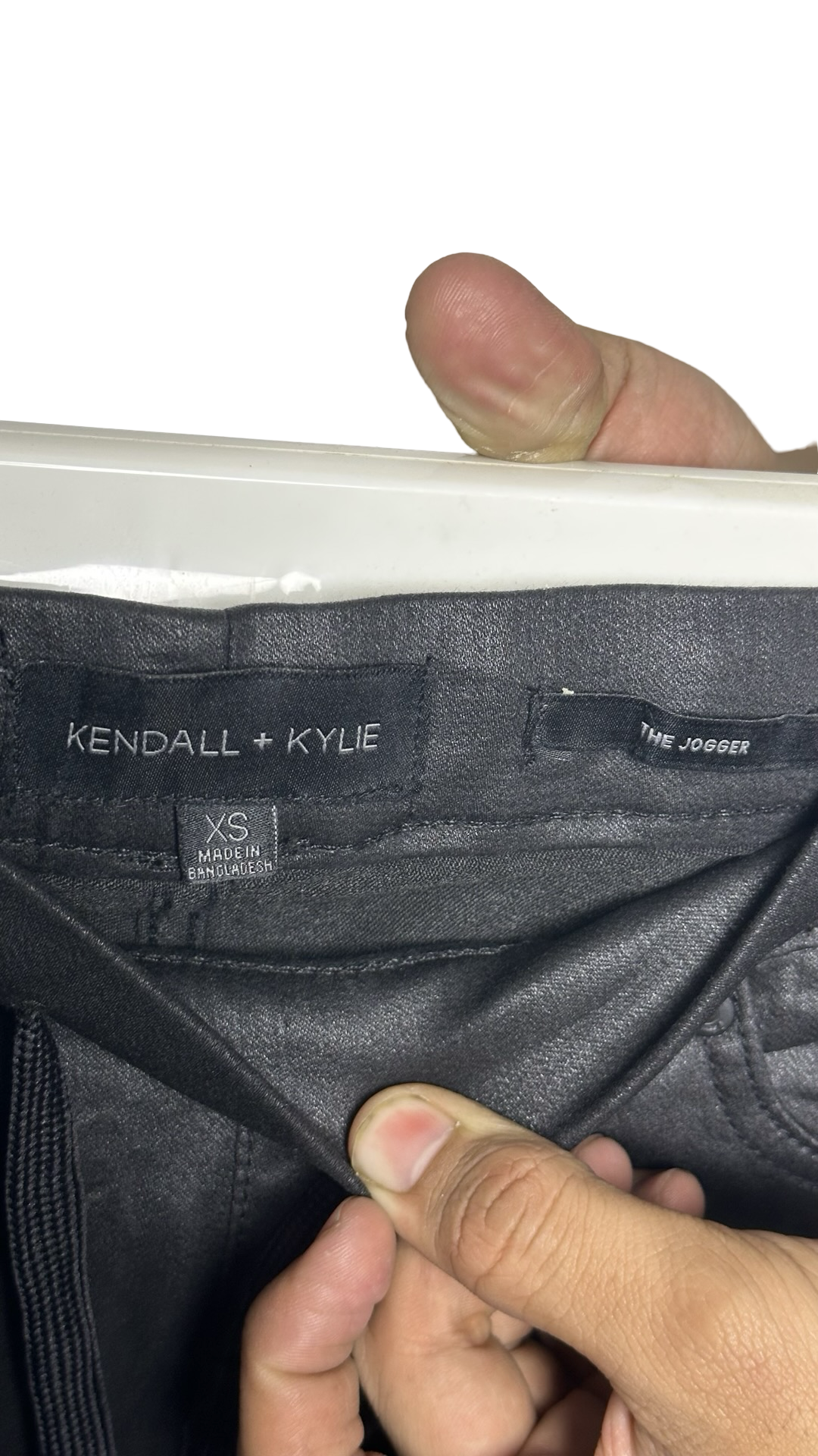 Kendall + Kylie The Jogger Coated Black Jeans Size XS Gathered Bottom