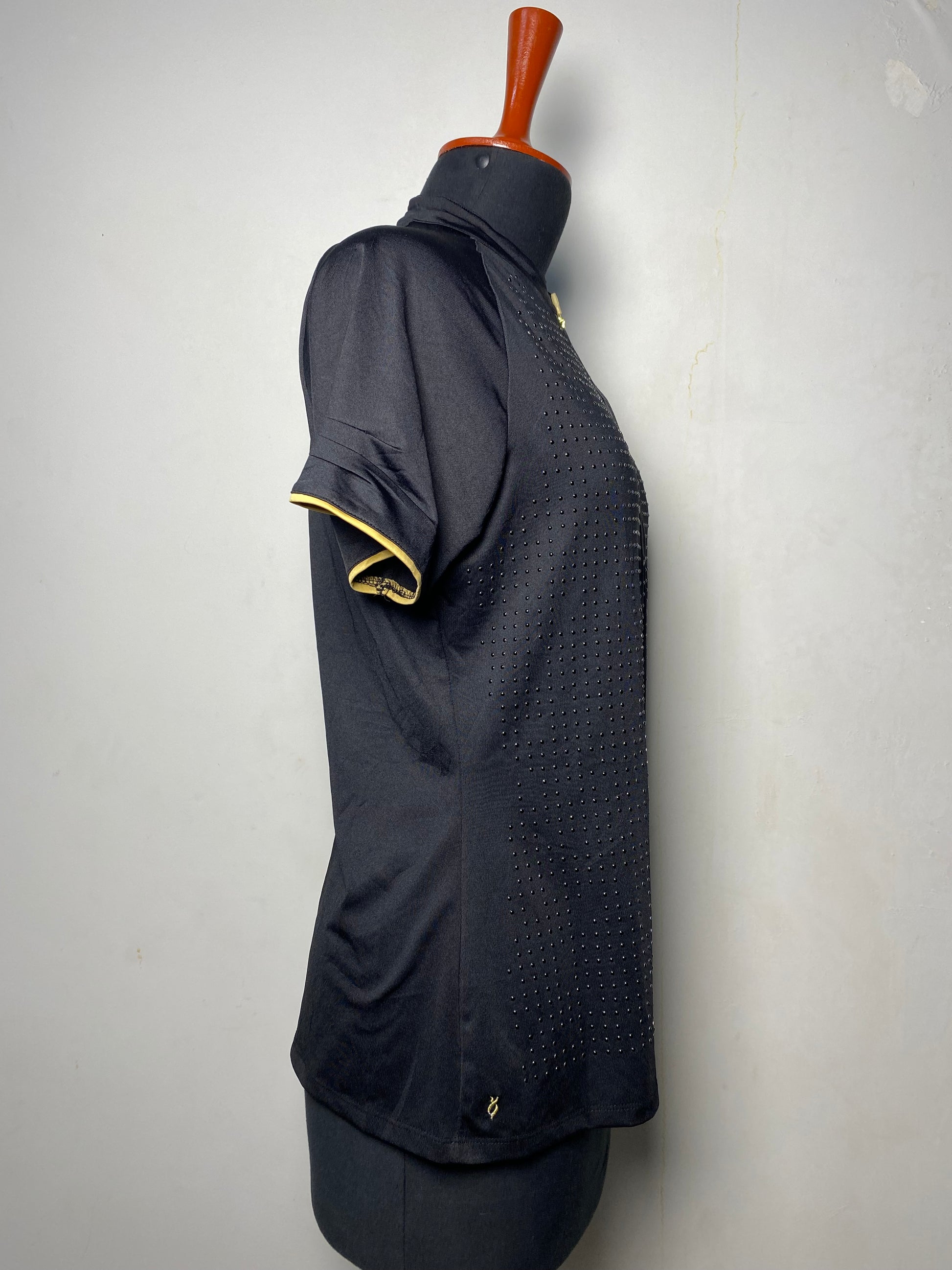 Nancy Lopez Polo Gold Black Polka Dot