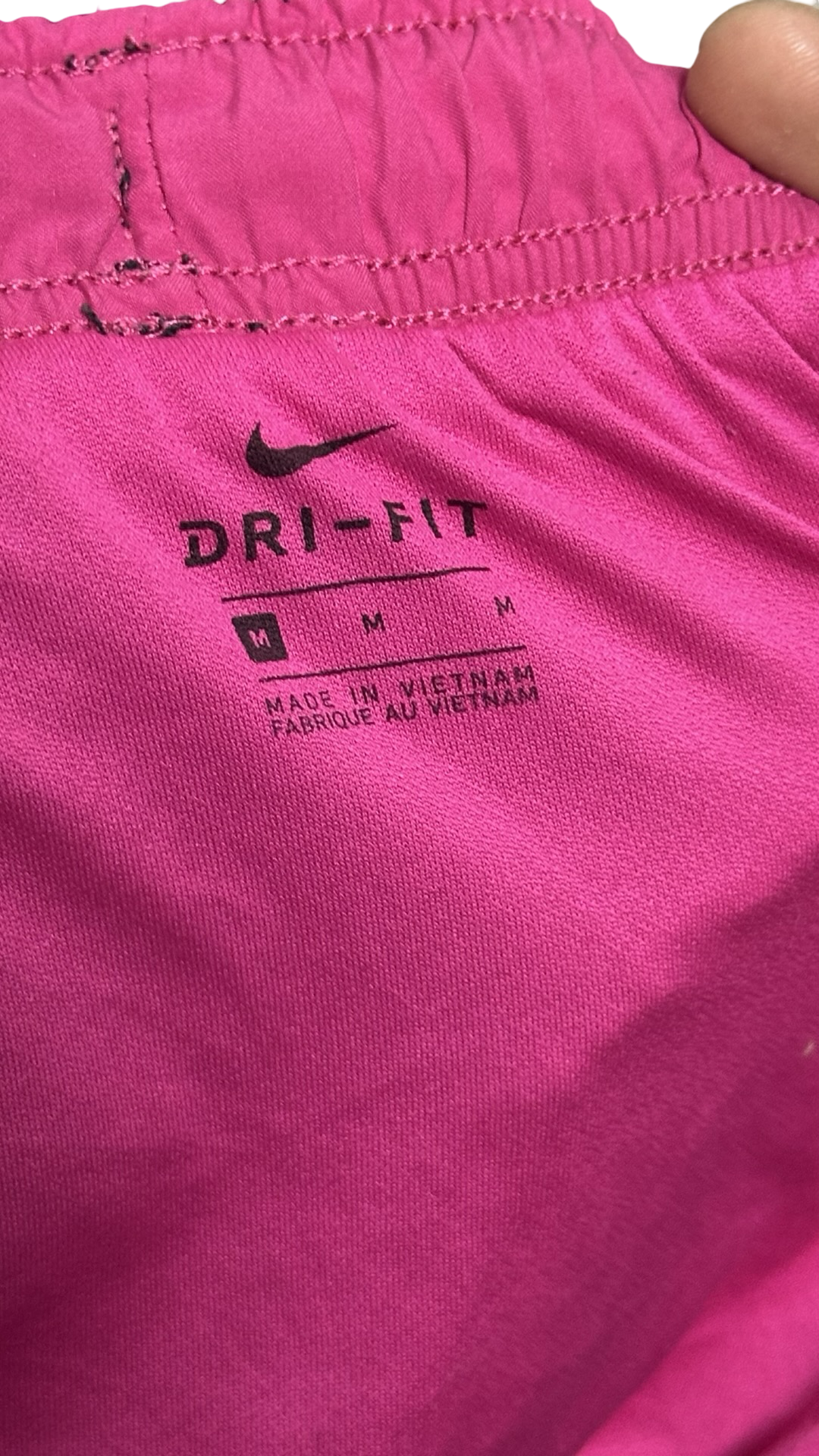 Nike Dri-Fit Women's Black And Pink Elastic Waist Gym Shorts Size Medium