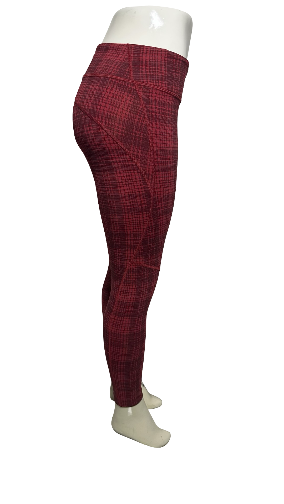 Outdoor Voices Women’s checked pattern Nylon Leggings/ tights Red colour