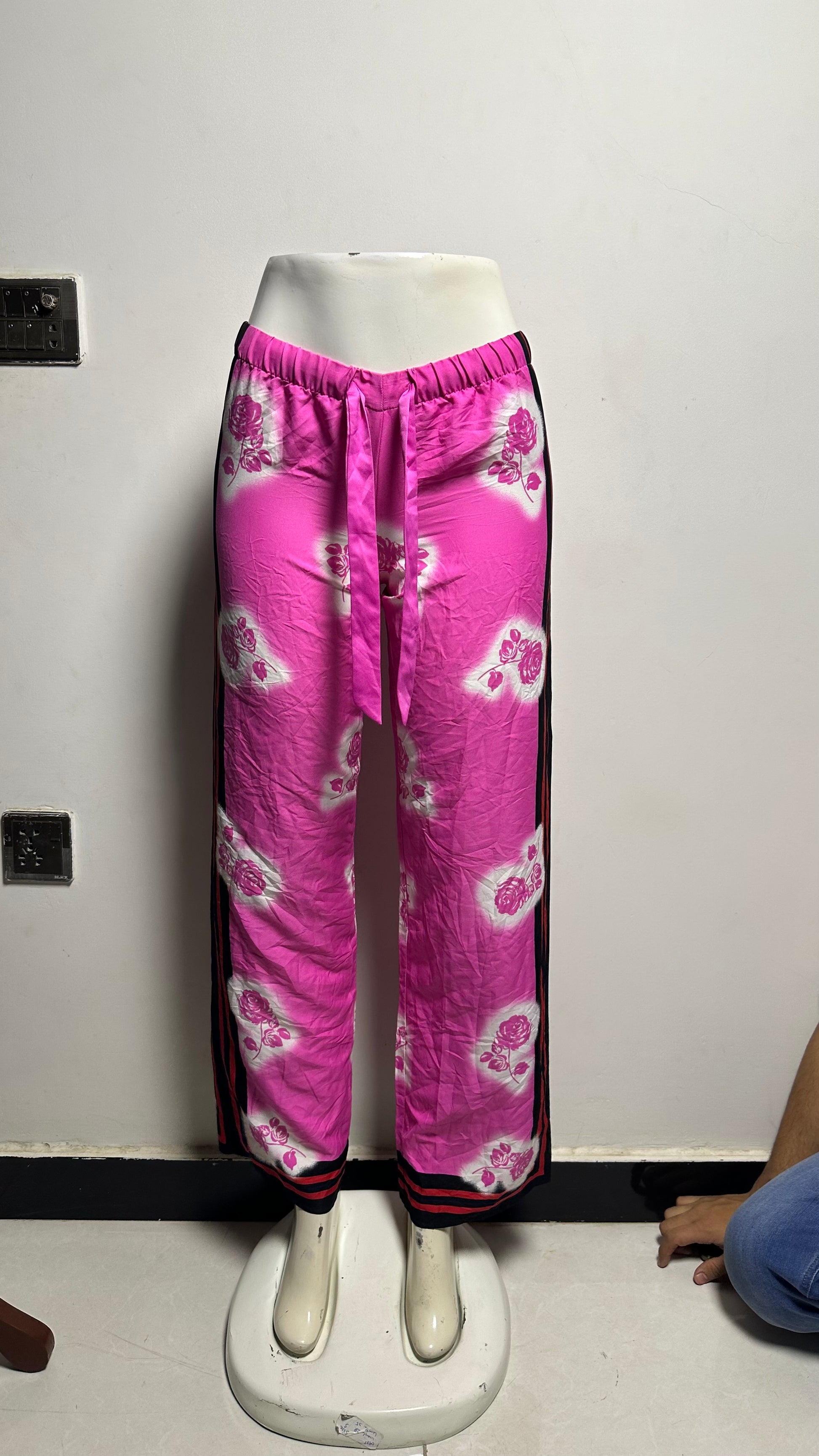 Victoria's Secret Satin Pajama Lounge Pink Rose PJ Sleep Pants Size XSmall