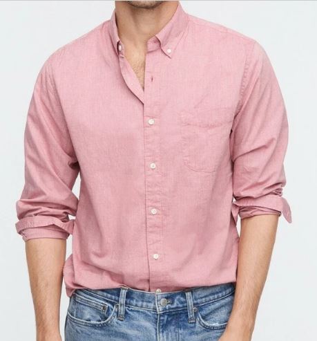J Crew Men's Organic Cotton Secret Wash Stretch Shirt