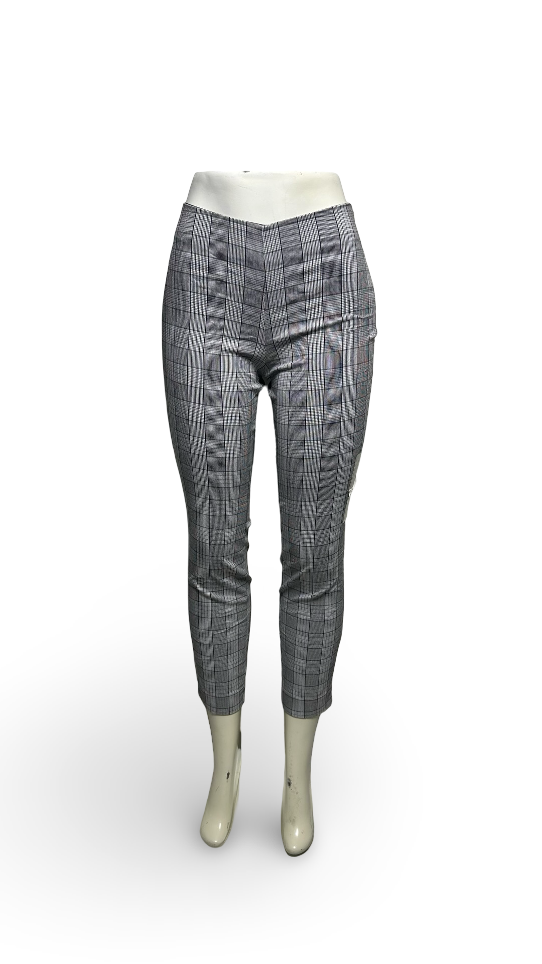 High-Rise Skinny Ankle Pants - A New Day Gray Plaid Women's Size 2R stretch