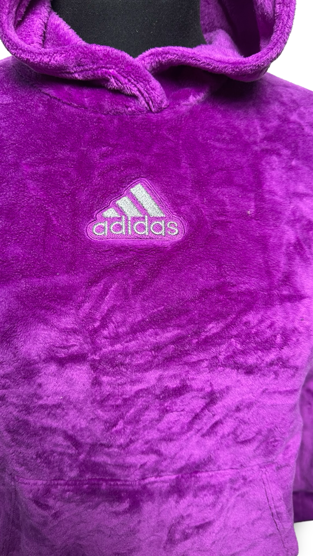 ADIDAS GIRL PURPLE PLUSH HOODIE