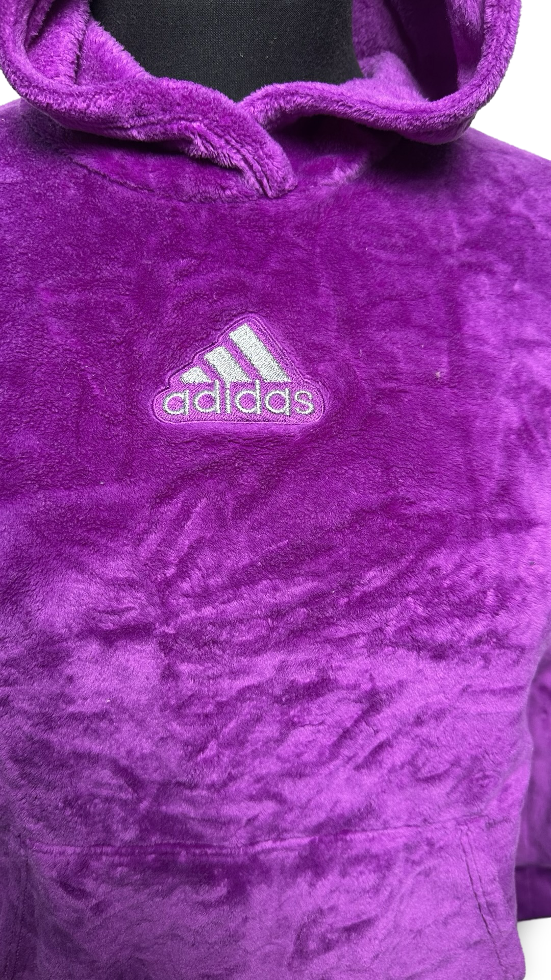 ADIDAS GIRL PURPLE PLUSH HOODIE