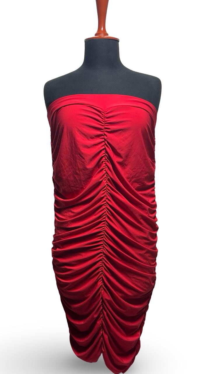 Fashion Nova Women's Sexy Ruched Strapless Bodycon Tube Maxi Long Club Dress
