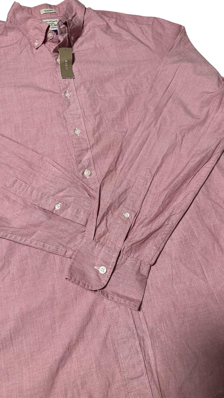 J Crew Men's Organic Cotton Secret Wash Stretch Shirt