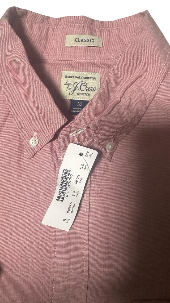 J Crew Men's Organic Cotton Secret Wash Stretch Shirt