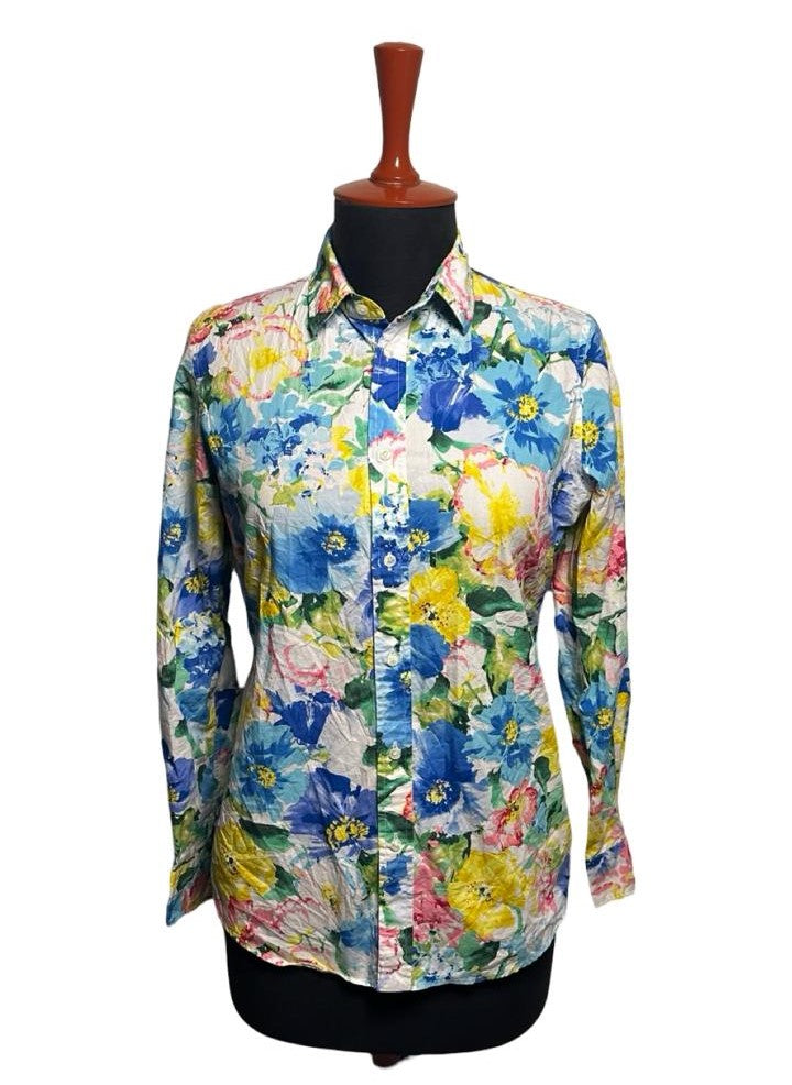 Women's Lauren Ralph Lauren Floral Print Long Sleeve Button Down Shirt Sz 10
