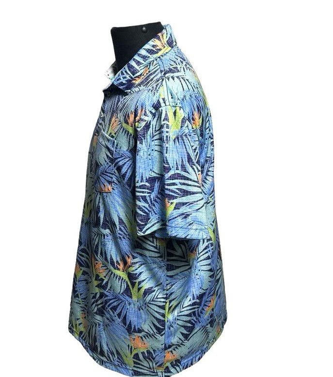 IZOD Saltwater Birds of Paradise Tropical Men's Polo Golf Shirt Relaxed/Classic