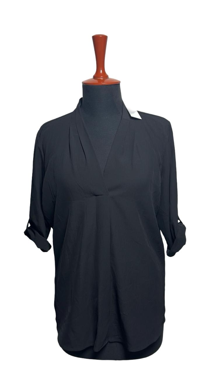 Calvin Klein Roll Up Sleeve V-neck Blouse