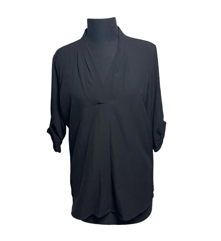 Calvin Klein Roll Up Sleeve V-neck Blouse
