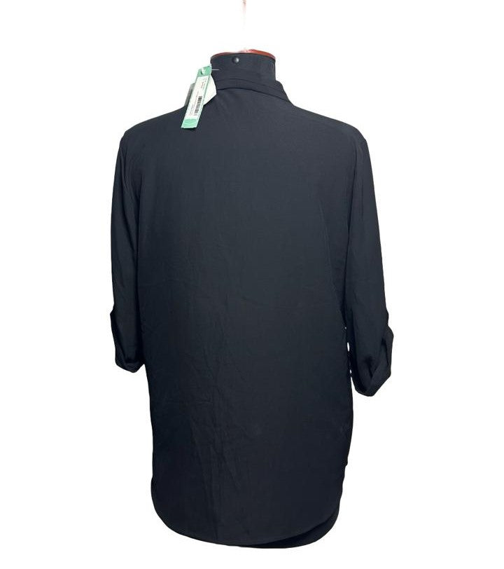 Calvin Klein Roll Up Sleeve V-neck Blouse