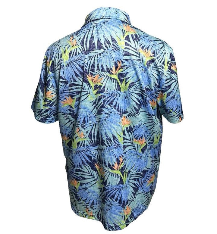 IZOD Saltwater Birds of Paradise Tropical Men's Polo Golf Shirt Relaxed/Classic