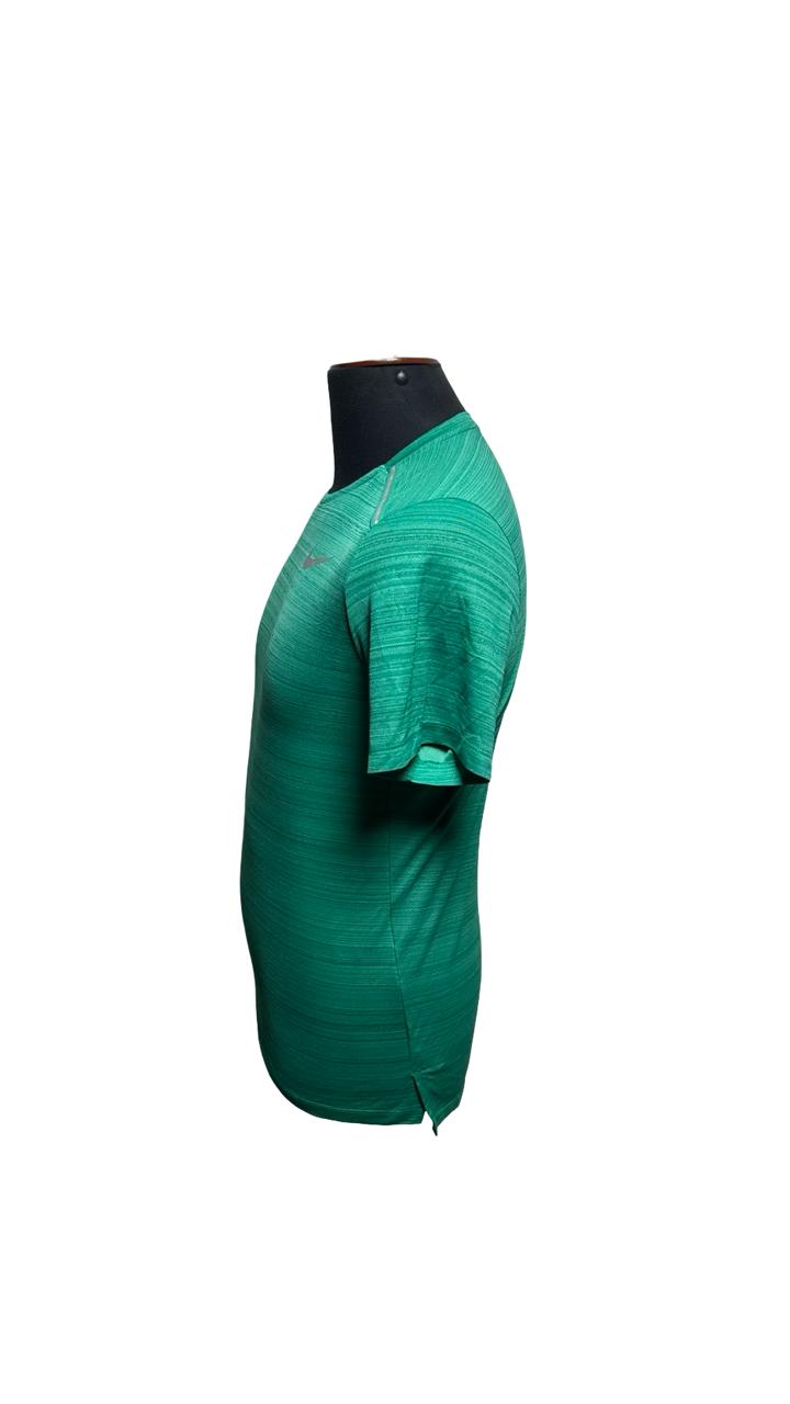 Nike Miler Running T-Shirt Men L Green Reflective Crew Neck