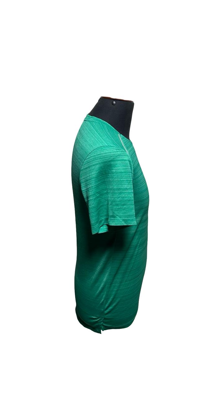 Nike Miler Running T-Shirt Men L Green Reflective Crew Neck