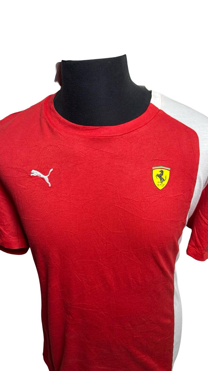 Ferrari Mens Puma Red White Short Sleeve T Shirt Size XL