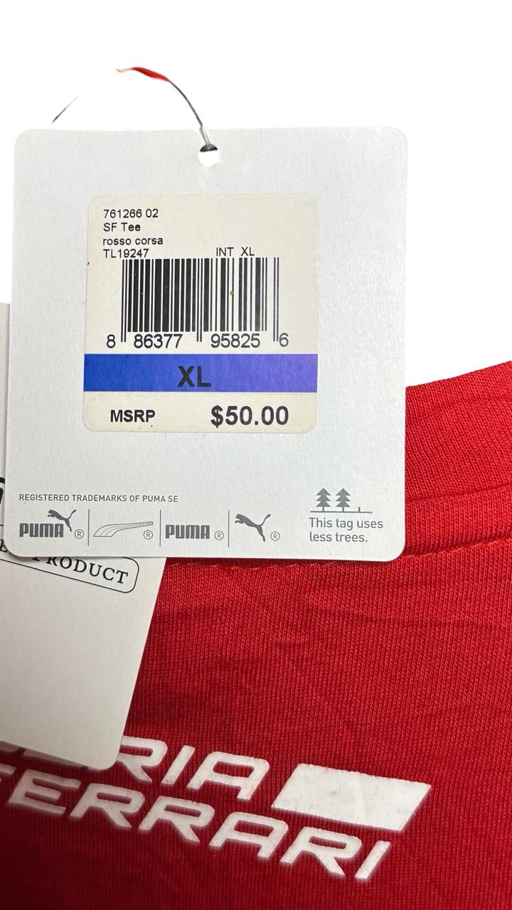 Ferrari Mens Puma Red White Short Sleeve T Shirt Size XL