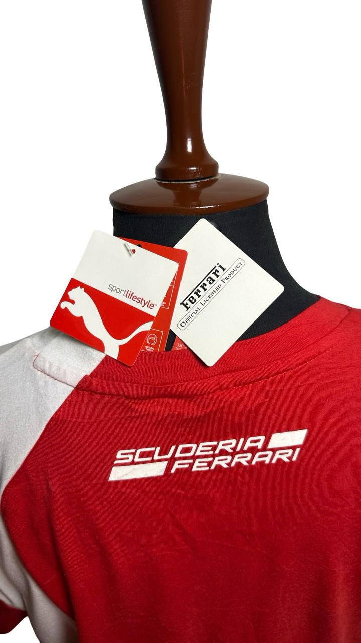 Ferrari Mens Puma Red White Short Sleeve T Shirt Size XL