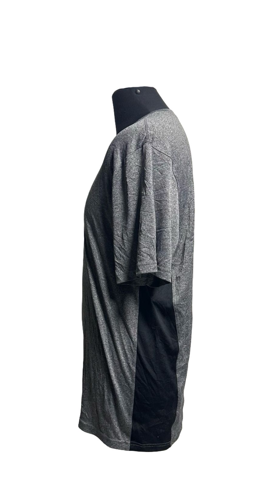 Nike Dri Fit Shirt Mens Short Sleeve Crew Neck Center Swoosh Gray