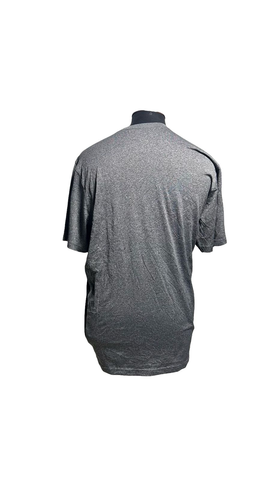 Nike Dri Fit Shirt Mens Short Sleeve Crew Neck Center Swoosh Gray