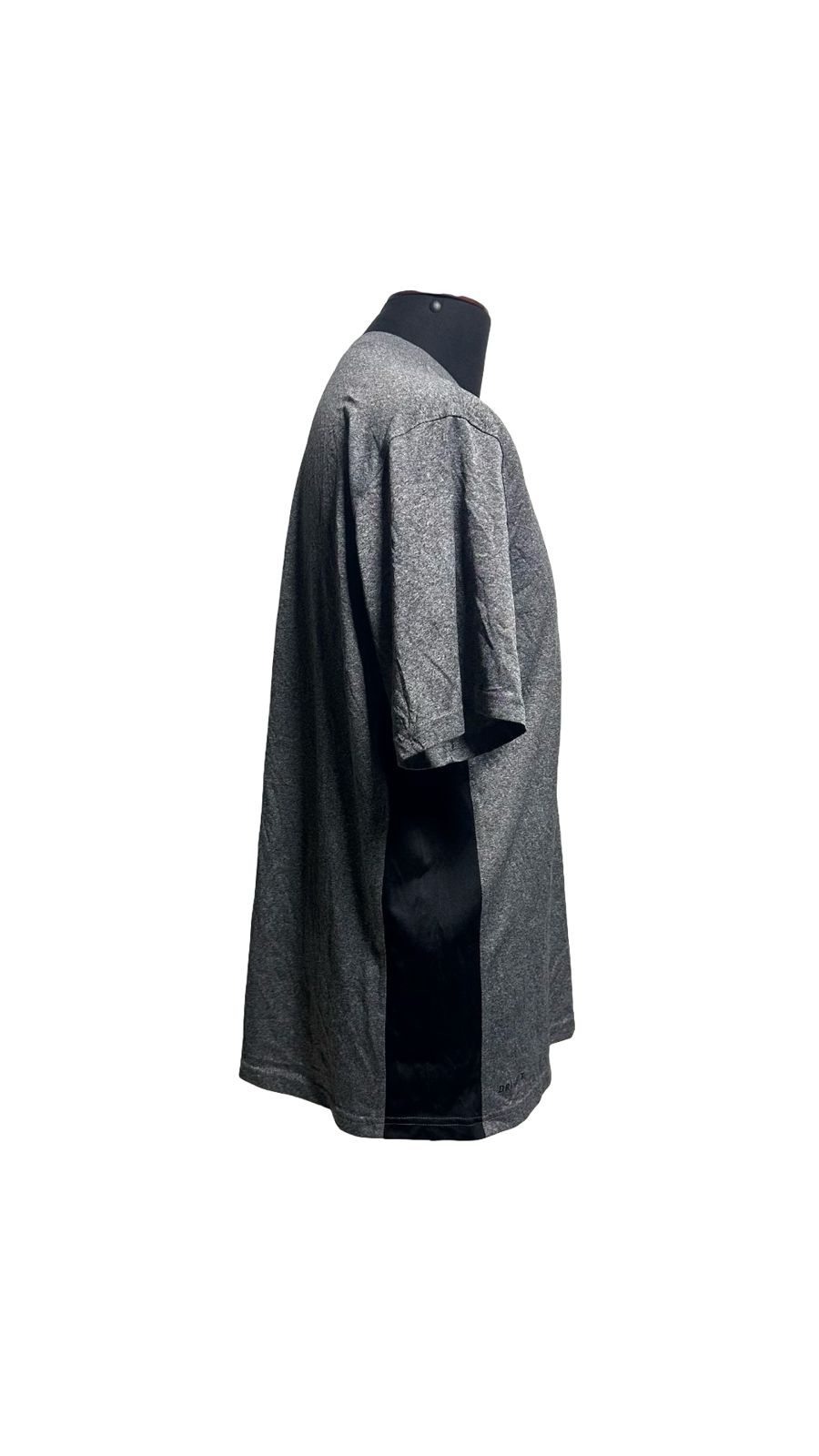 Nike Dri Fit Shirt Mens Short Sleeve Crew Neck Center Swoosh Gray