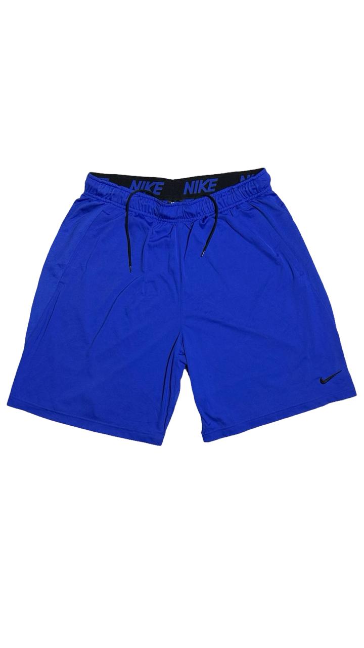 Nike Dri Fit Men Shorts Medium Blue 100% Polyester Drawstring Athletic Fit Sweat