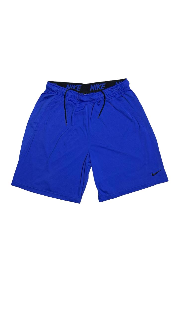 Nike Dri Fit Men Shorts Medium Blue 100% Polyester Drawstring Athletic Fit Sweat
