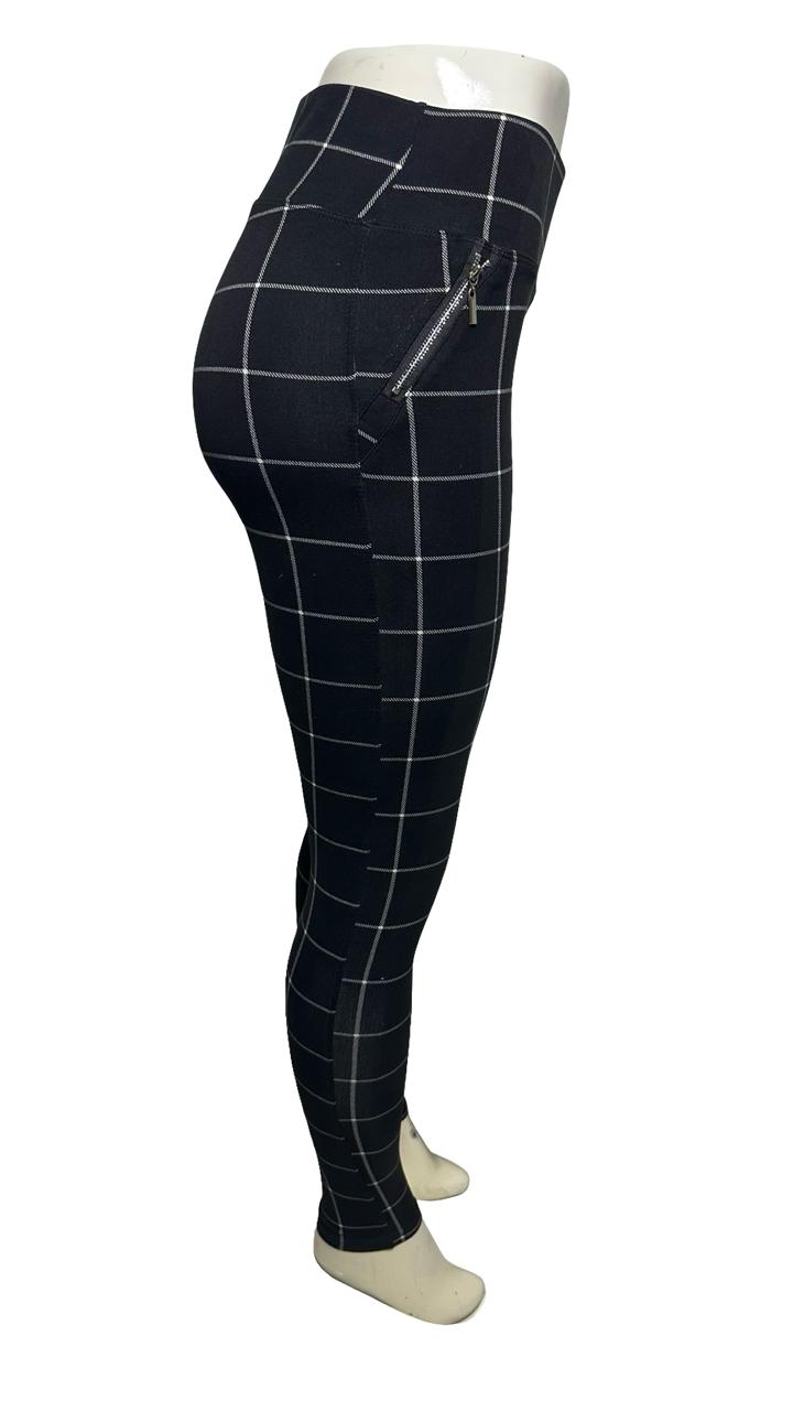 STREET WEAR SOCIETY Full Length Signature Waist ZIPPER Pocket Legging Black