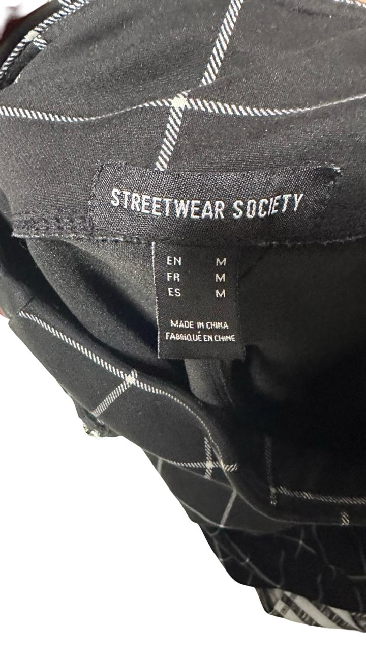 STREET WEAR SOCIETY Full Length Signature Waist ZIPPER Pocket Legging Black
