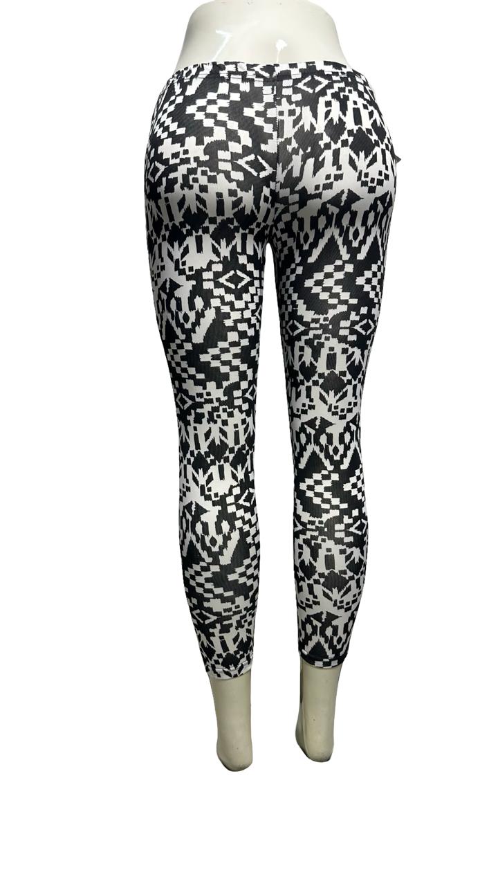 Lazy dazy Glitch Print Leggings Black/White