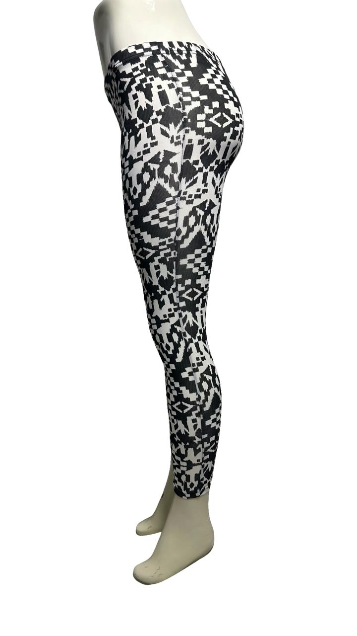 Lazy dazy Glitch Print Leggings Black/White