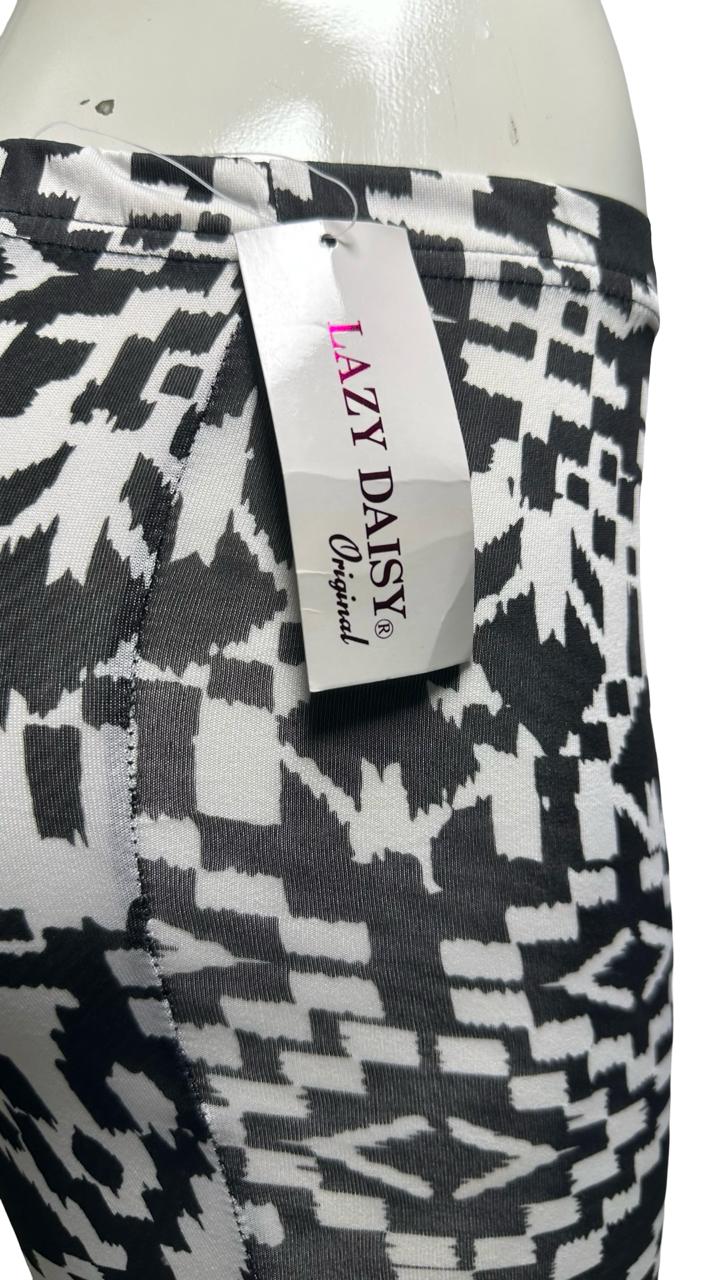 Lazy dazy Glitch Print Leggings Black/White