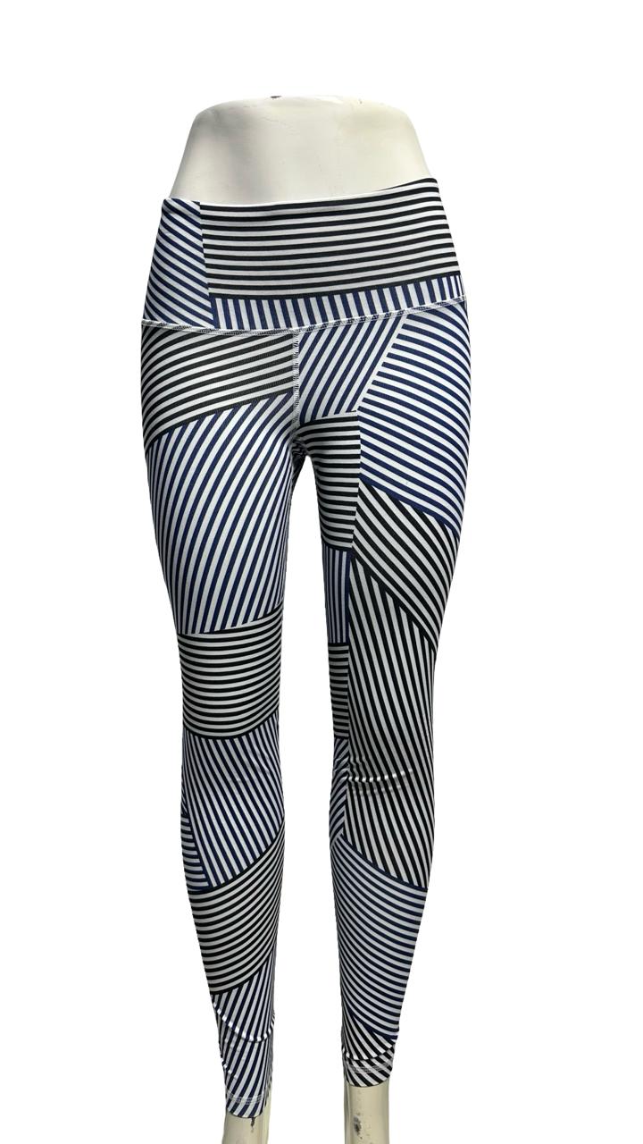 Old Navy Tall Blue and Black Striped Active Leggings