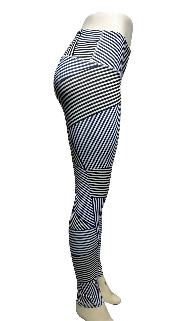 Old Navy Tall Blue and Black Striped Active Leggings