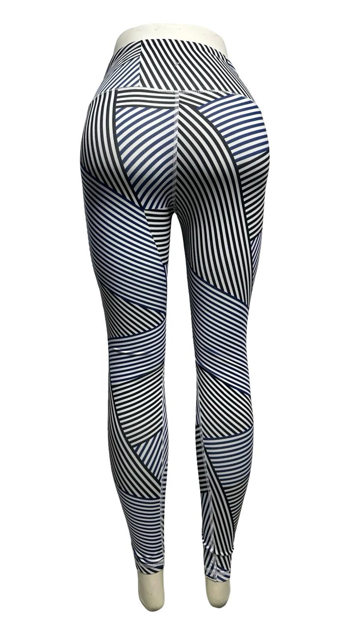 Old Navy Tall Blue and Black Striped Active Leggings