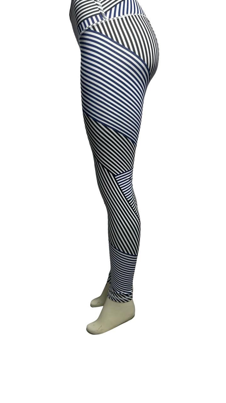 Old Navy Tall Blue and Black Striped Active Leggings